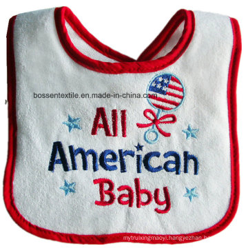 Promotional Custom Cotton White Embroidery Baby Wear Sleeveless Bib